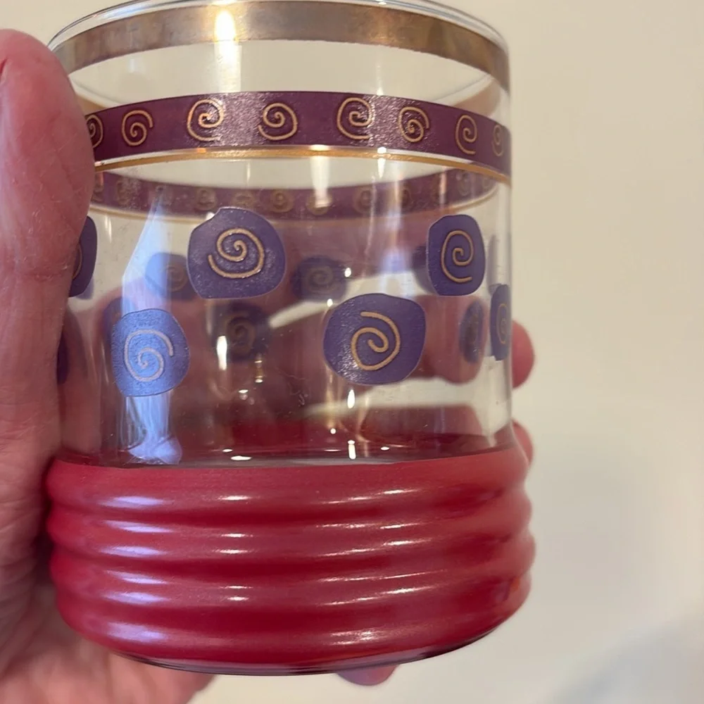 Vintage MCM 1950s Sakura Sue Zipkin Cocktail Glasses -Set of 4.